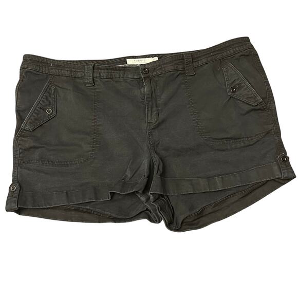 TORRID Plus Size 28 Twill Military Cargo Shorts Dark Cotton Blend - Picture 6 of 13